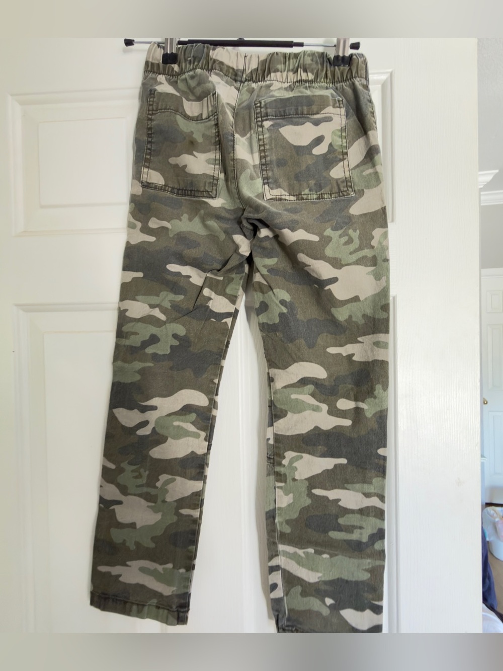 Slim Straight Camo Jeans in Olive and Khaki